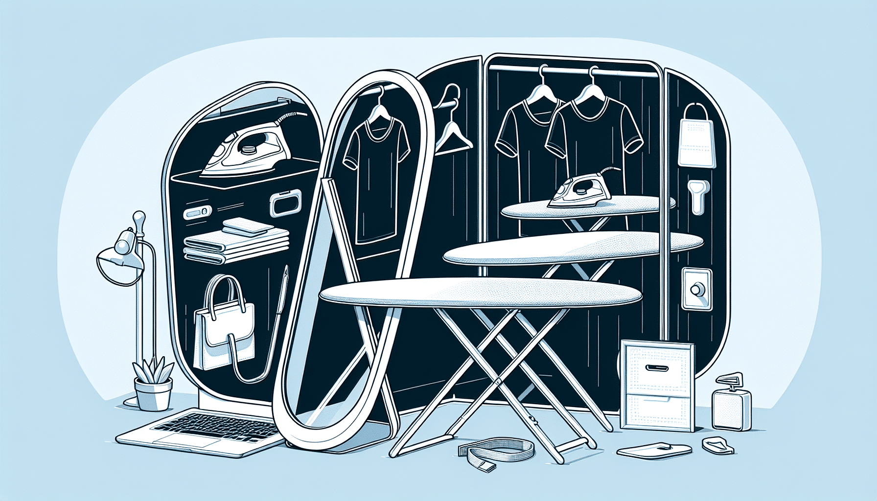 Espejo Transformable: De Reflejo a Tabla de Planchar en un Instante