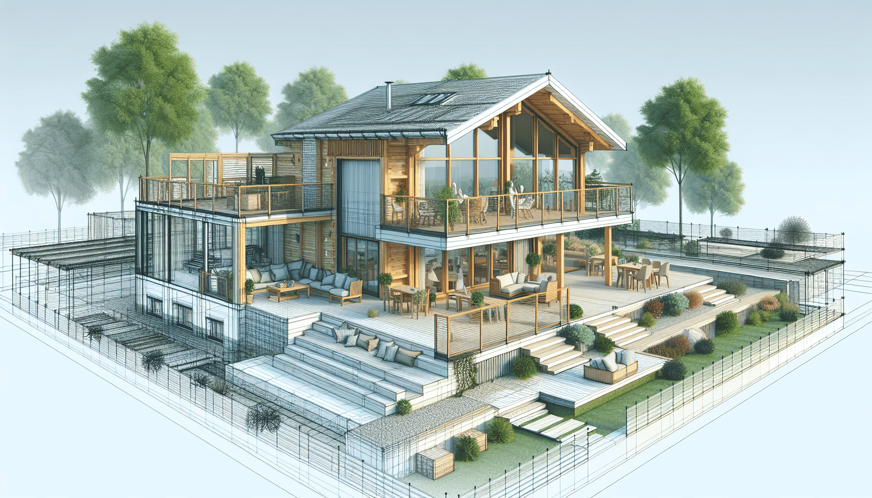 Casa Prefabricada con Terraza: Redefiniendo la Tradición Rural en Clave Moderna