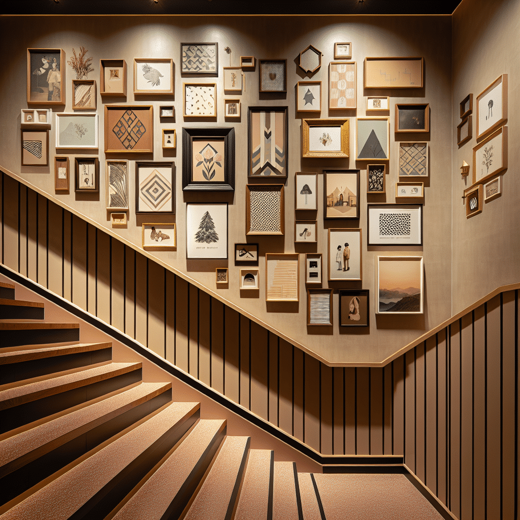 Creativas Formas de Embellecer la Pared de tu Escalera con Cuadros