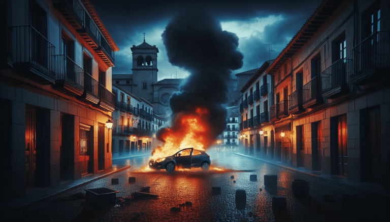 Incendio de un vehículo cerca de la Plaza de Zocodover en Toledo no deja heridos, según informantes locales.