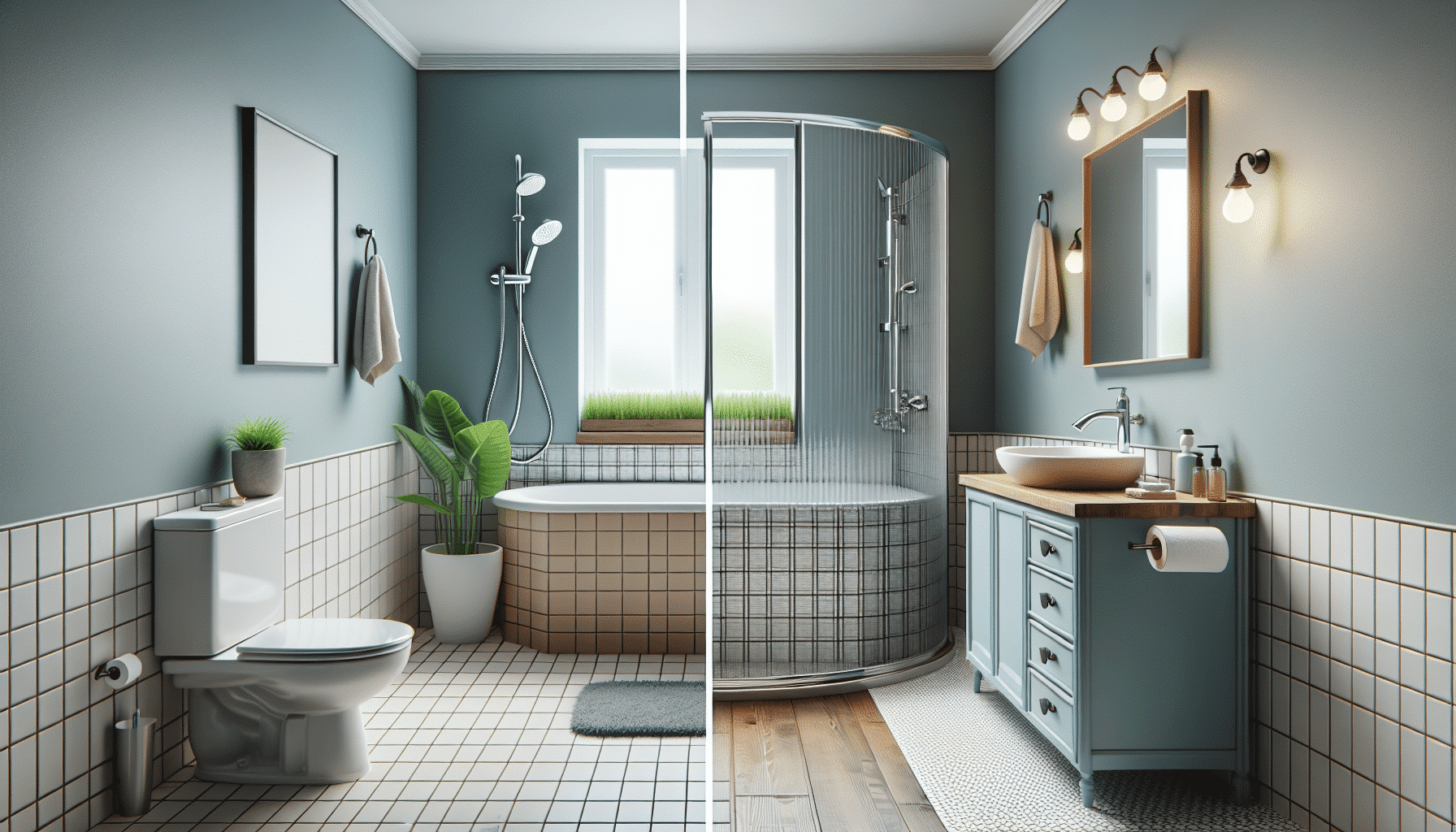 Transforma tu Baño: Modernidad y Estilo Retro con Mampara Fija de Leroy Merlin