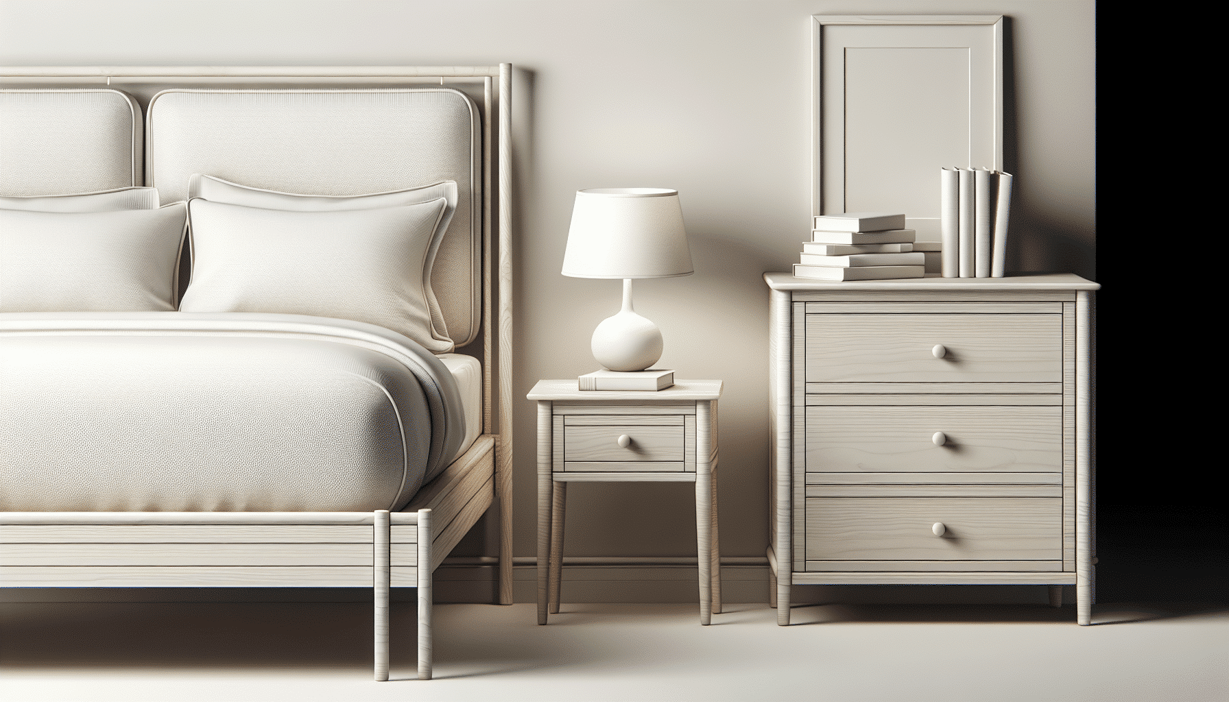 Conjunto Minimalista para Dormitorio: Mesita de Noche y Cajonera Elegante