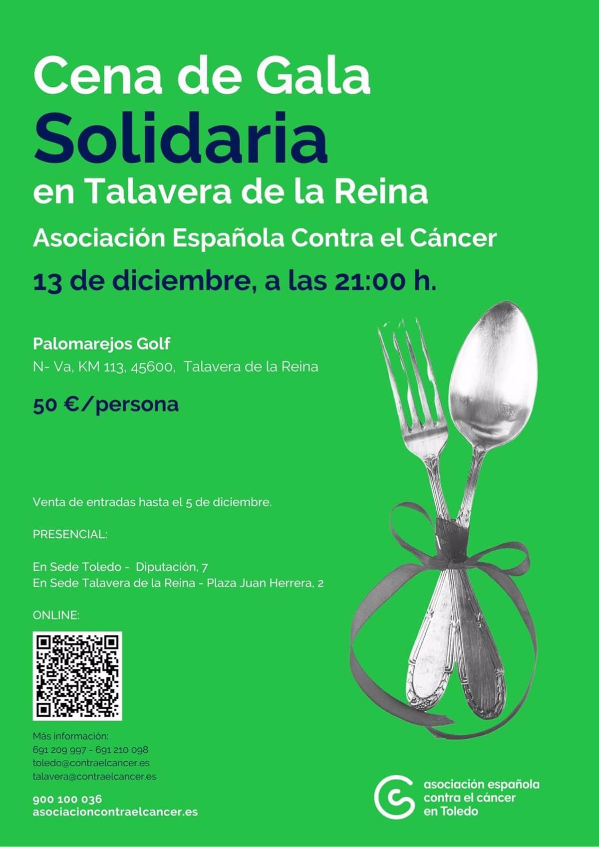 La AECC en Toledo llevará a cabo su segunda Cena de Gala Solidaria el 13 de diciembre en Talavera de la Reina.