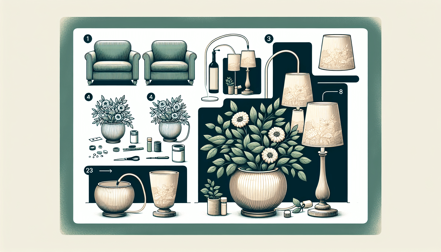 Macetas Renacidas: Conviértelas en Elegantes Lámparas para Tu Salón