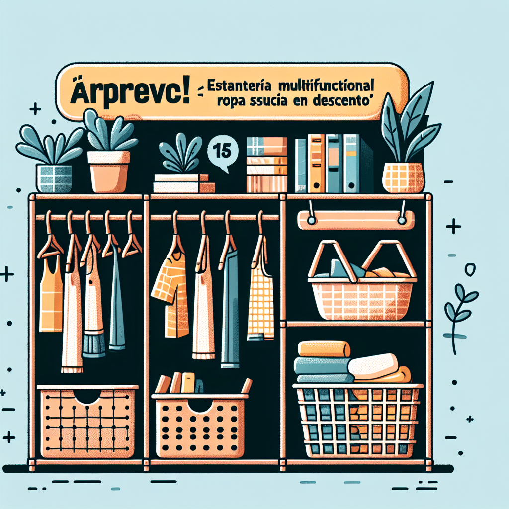 ¡Aprovecha! Estantería Multifuncional con Cesto para Ropa Sucia en Descuento