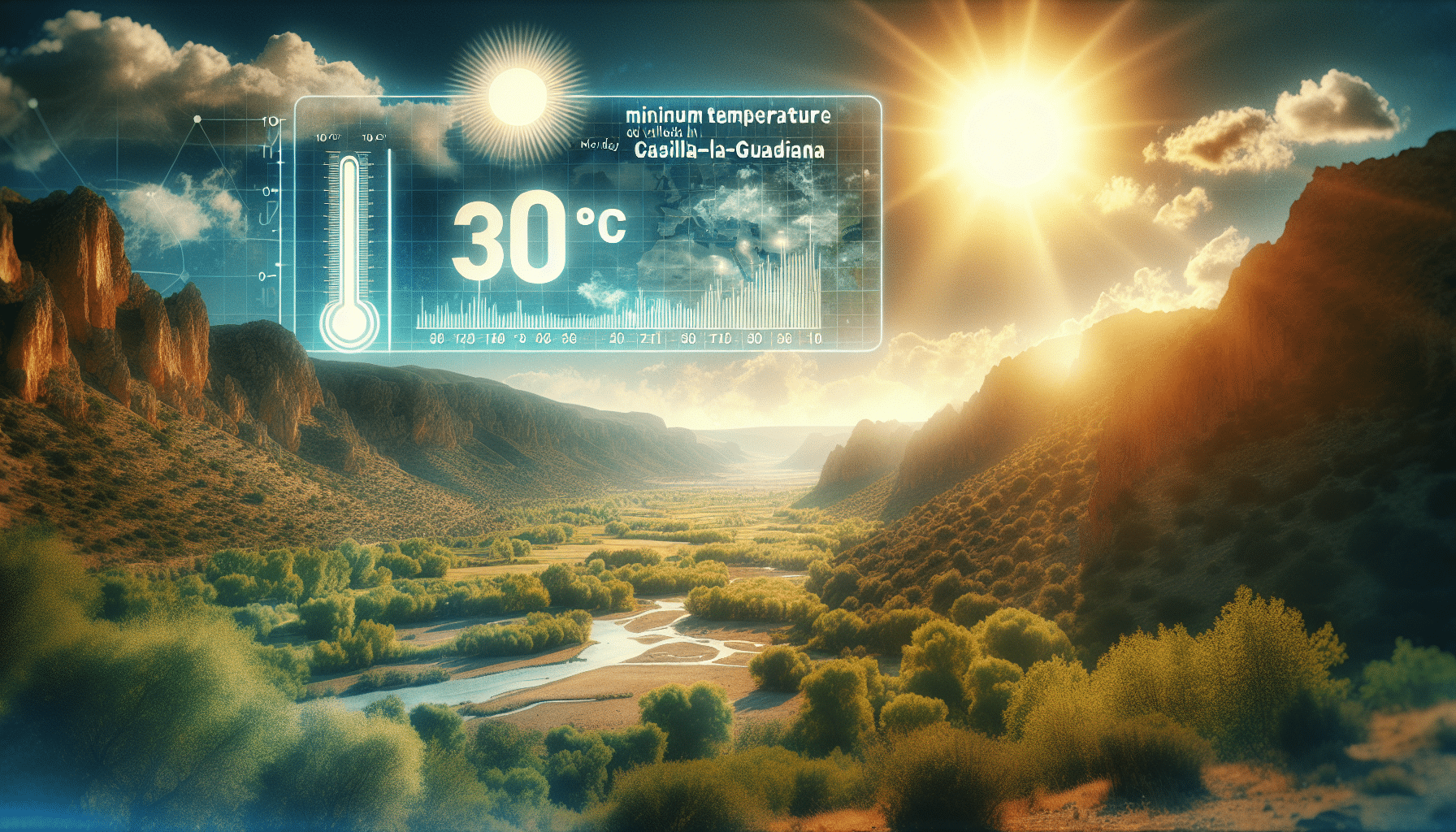 Incremento significativo de las temperaturas mínimas en los valles del Tajo y Guadiana: pronóstico del clima para este lunes en Castilla-La Mancha.