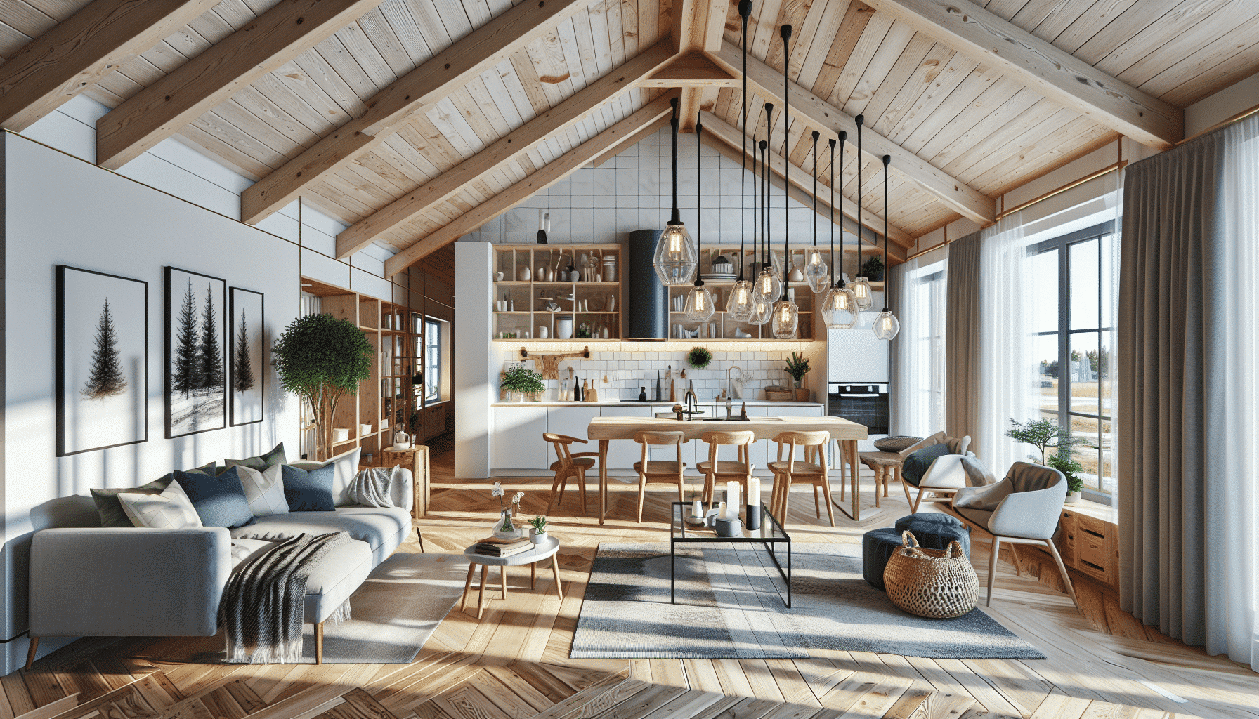 Elegancia Nórdica: Casa Sueca de 210m² con Cocina Abierta y Espacios Amplios