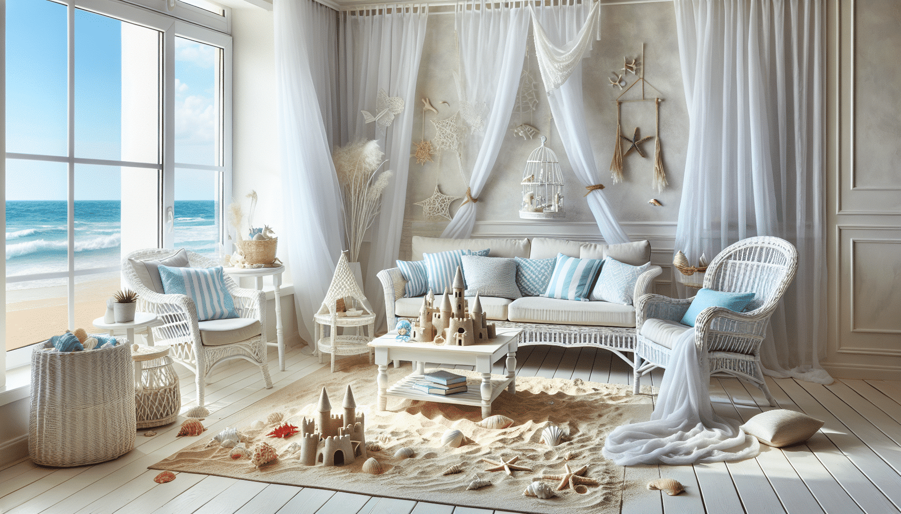 Transforma Tu Sala en un Oasis Costero de Serenidad