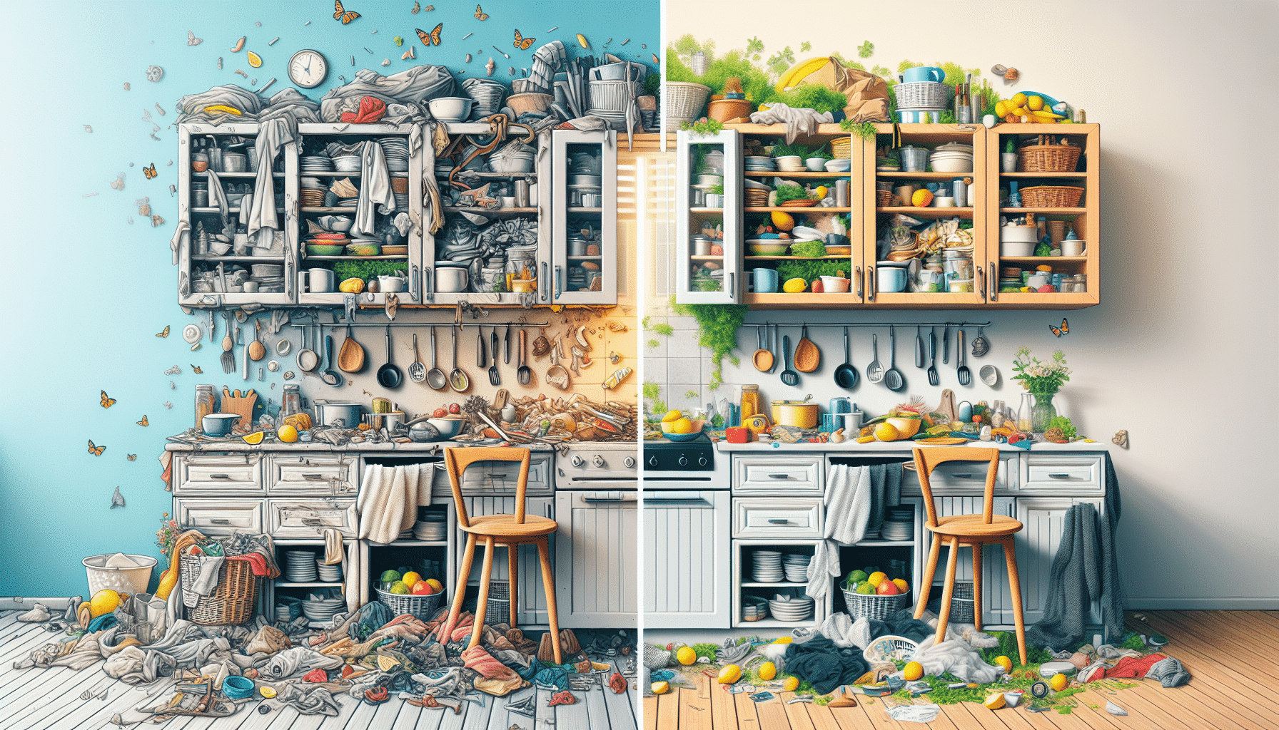 De Caos a Claridad: La Increíble Transformación de una Cocina Vieja en un Espacio Bello y Luminoso