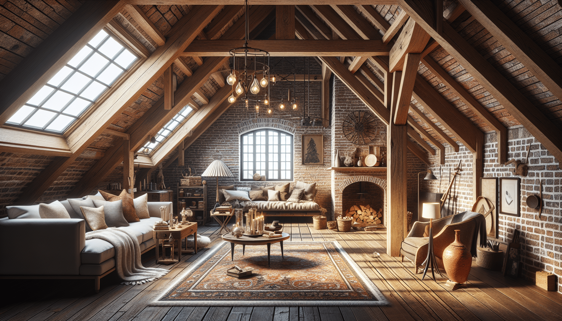 La Magia del Roble y Ladrillo: Un Ático con Personalidad Única