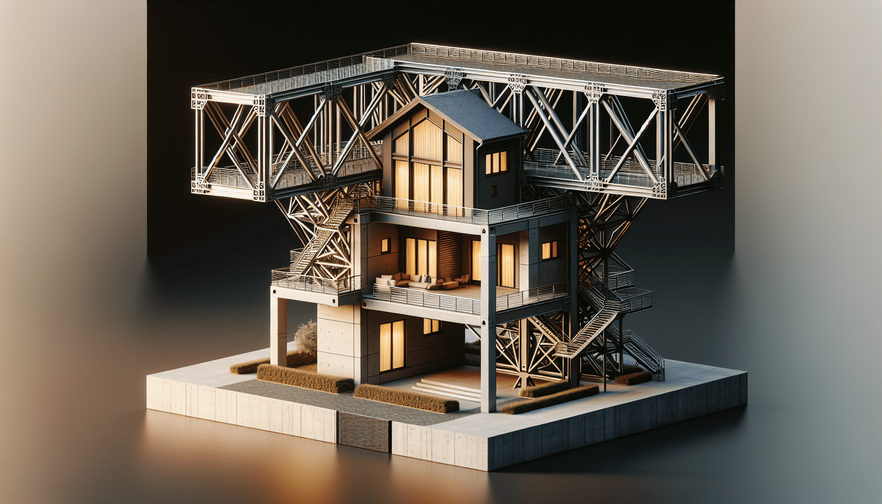 Hogar entre Puentes: Vivienda Familiar de Acero y Hormigón