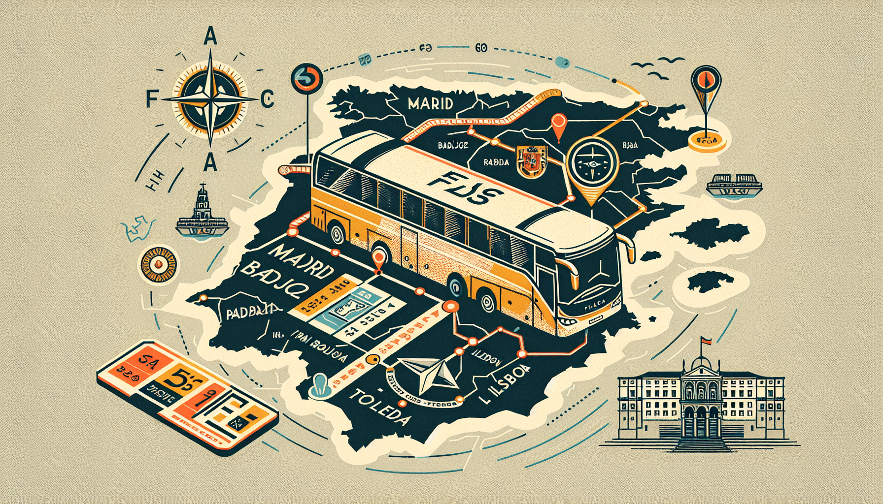 Facua pide permiso para establecer paradas de autobuses en Badajoz y Toledo en la ruta Madrid-Lisboa.