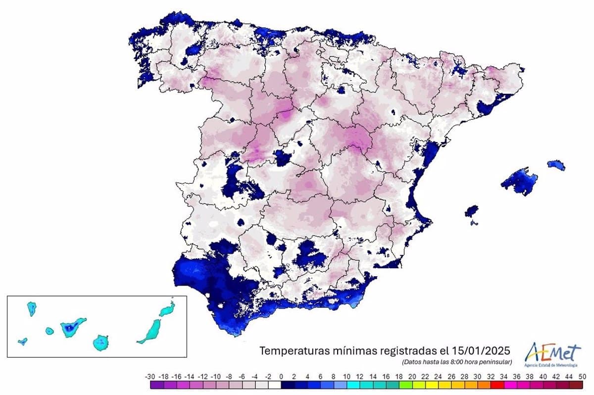 Molina de Aragón y Tembleque establecen un récord de frío en Castilla-La Mancha con mínimas de -10ºC este miércoles.