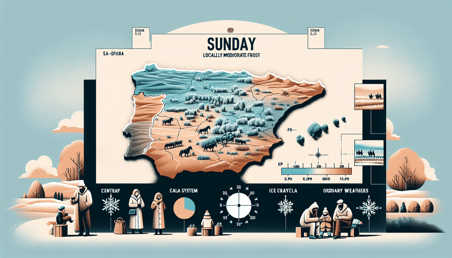 Pronóstico del tiempo para este domingo en C-LM: heladas moderadas en el sistema Central y La Mancha.