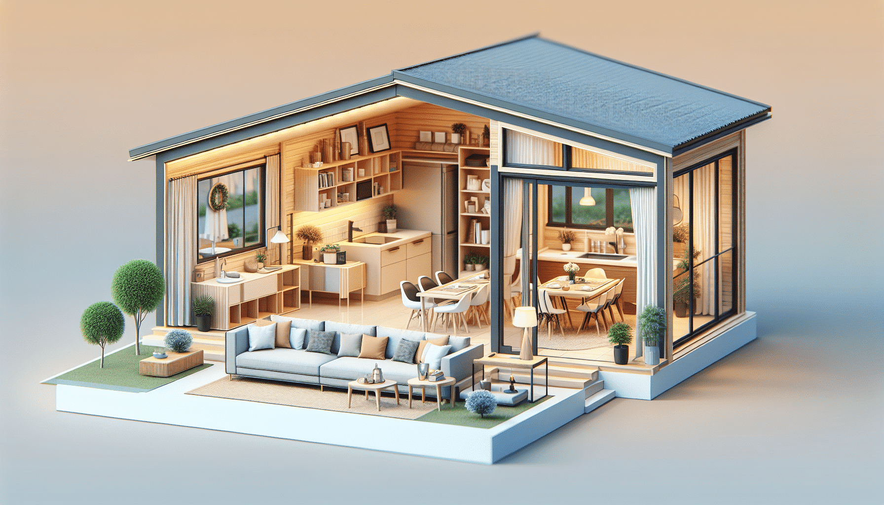 Casa Prefabricada Moderna y Económica: Amplio Salón, Cocina y Dormitorio por Solo 40.000 Euros