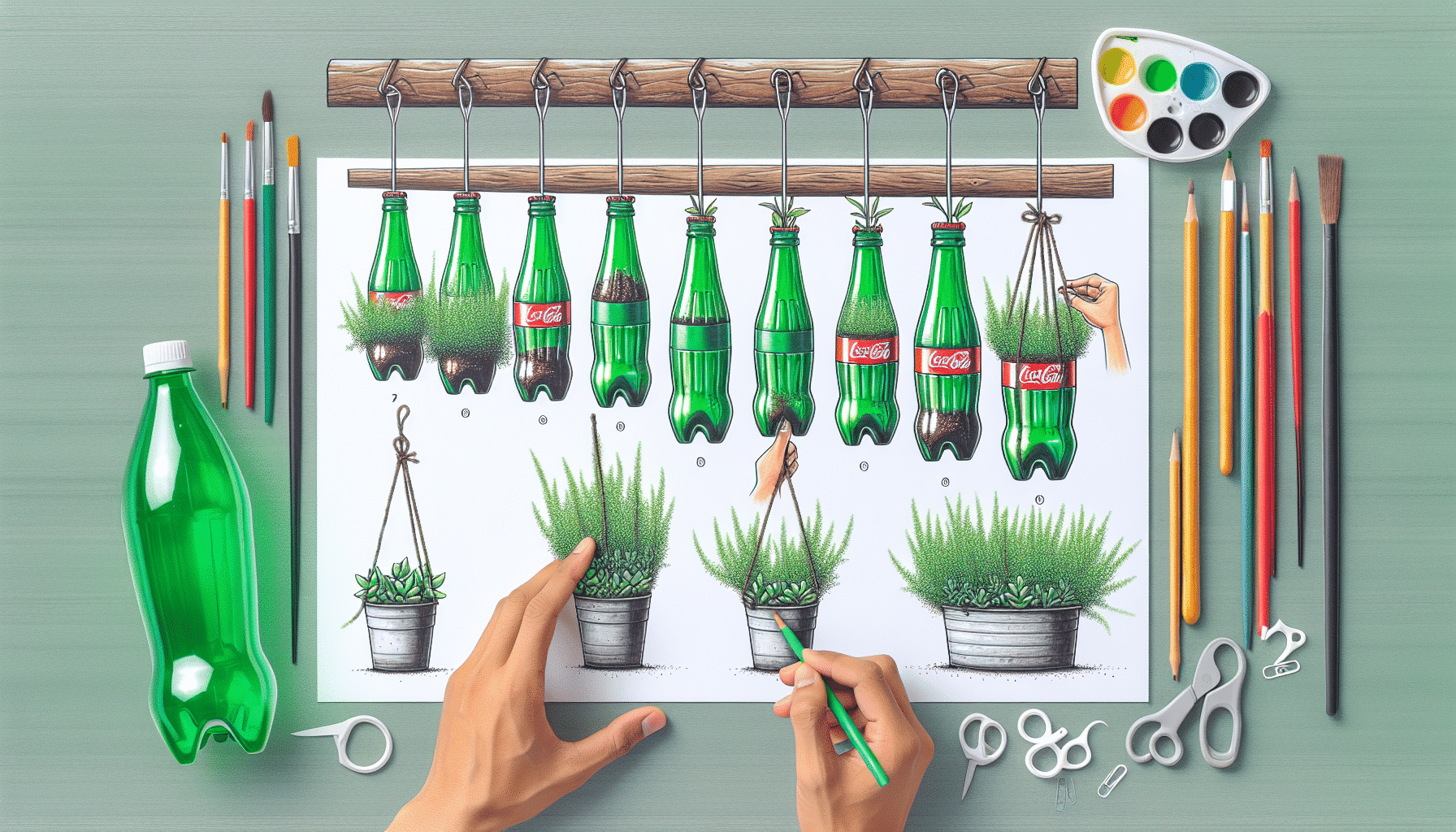 Transforma Botellas Vacías en un Jardín Colgante en Solo 10 Minutos