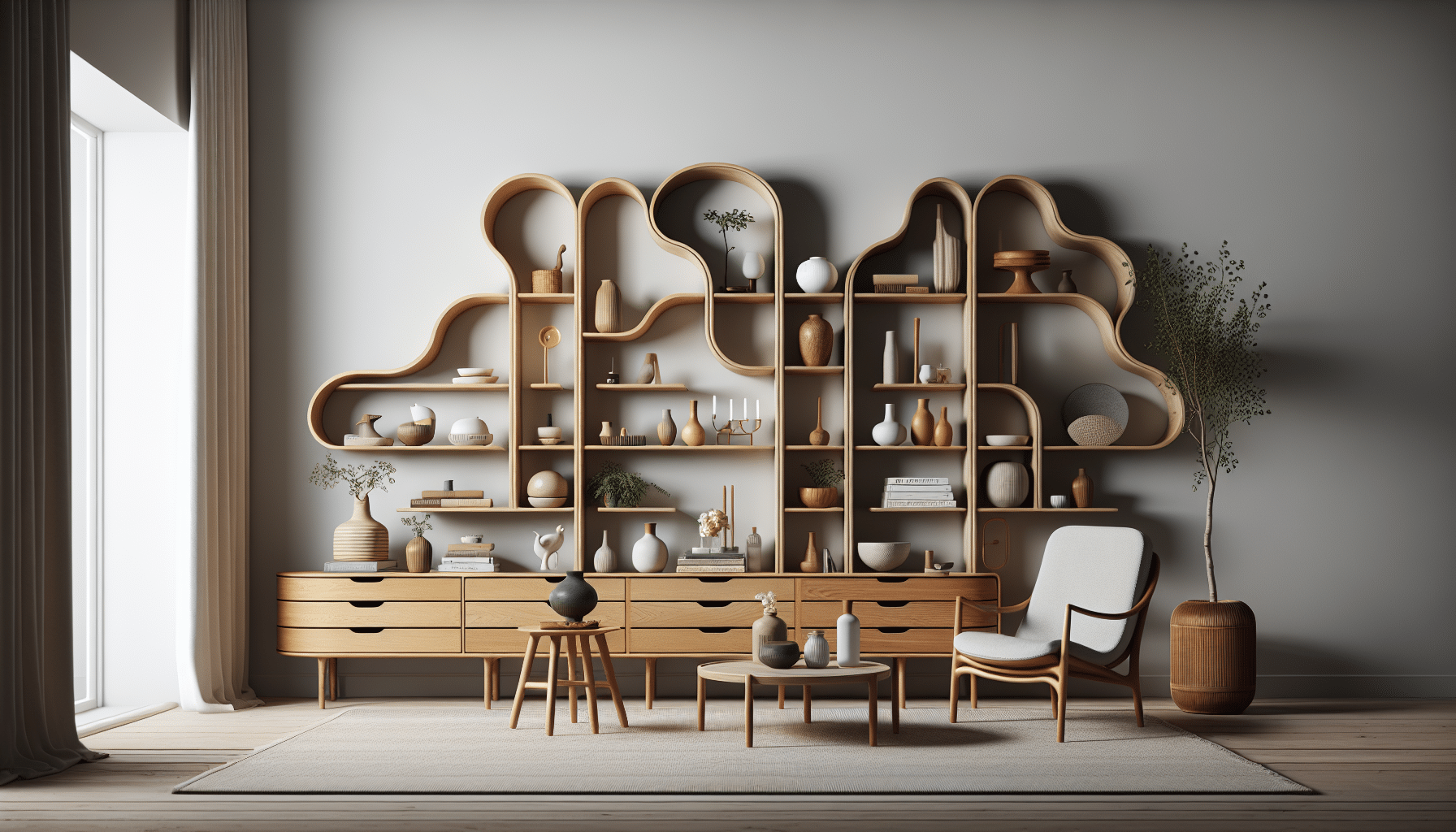 La Elegancia del Diseño Danés: Descubre los Estantes y Muebles Curva de AYTM para tu Hogar