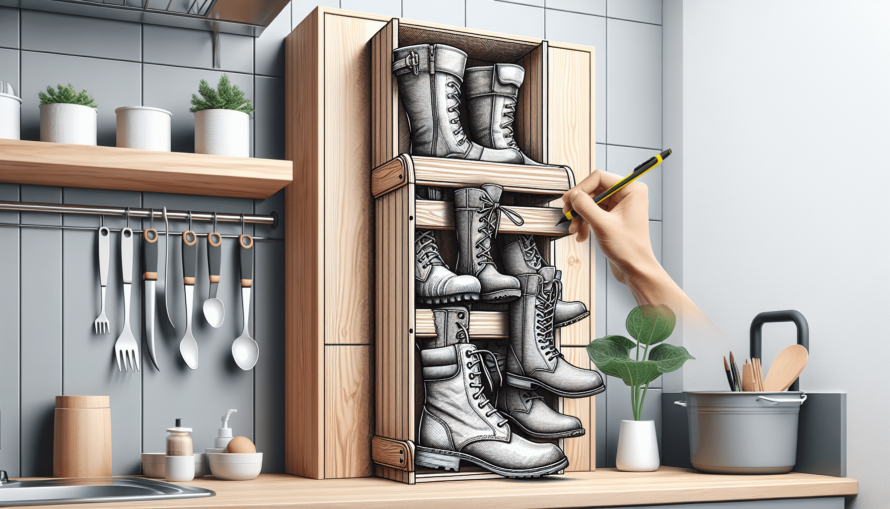 Transforma Tu Espacio: Usa un Organizador de Cocina de Ikea para Almacenar Botas Altas Ingeniosamente