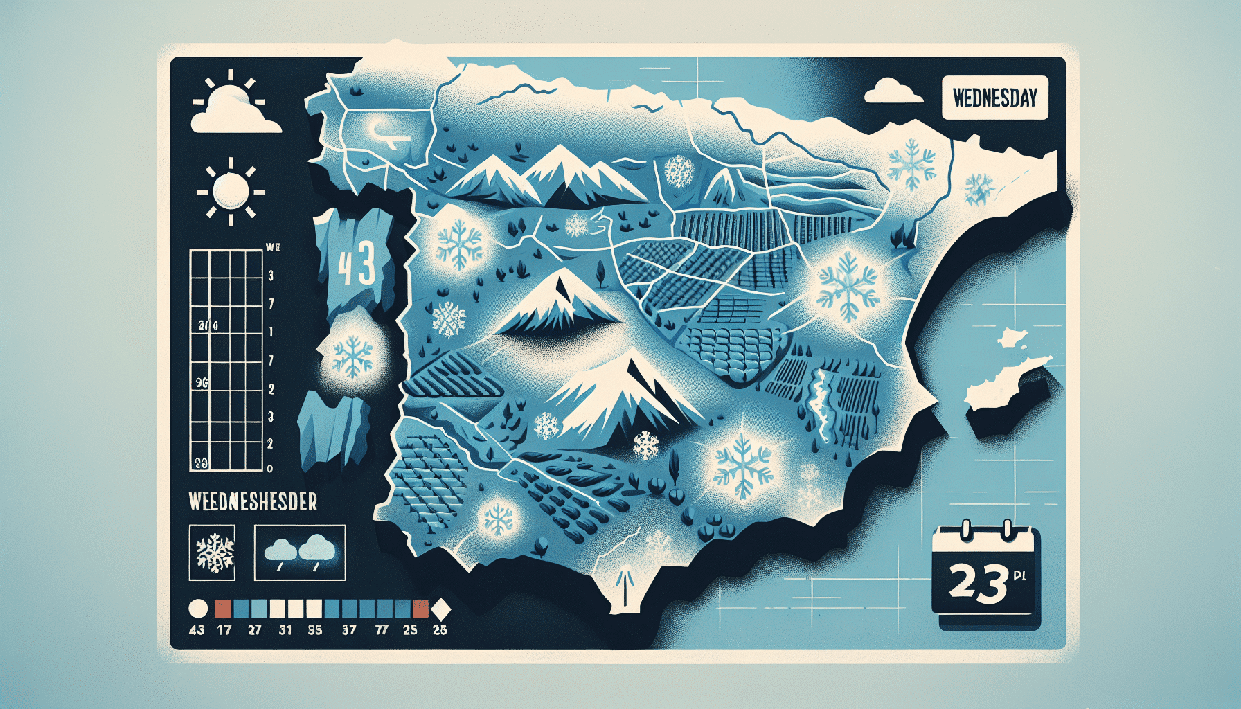 Pronóstico del tiempo en Castilla-La Mancha: heladas leves generalizadas para este miércoles.