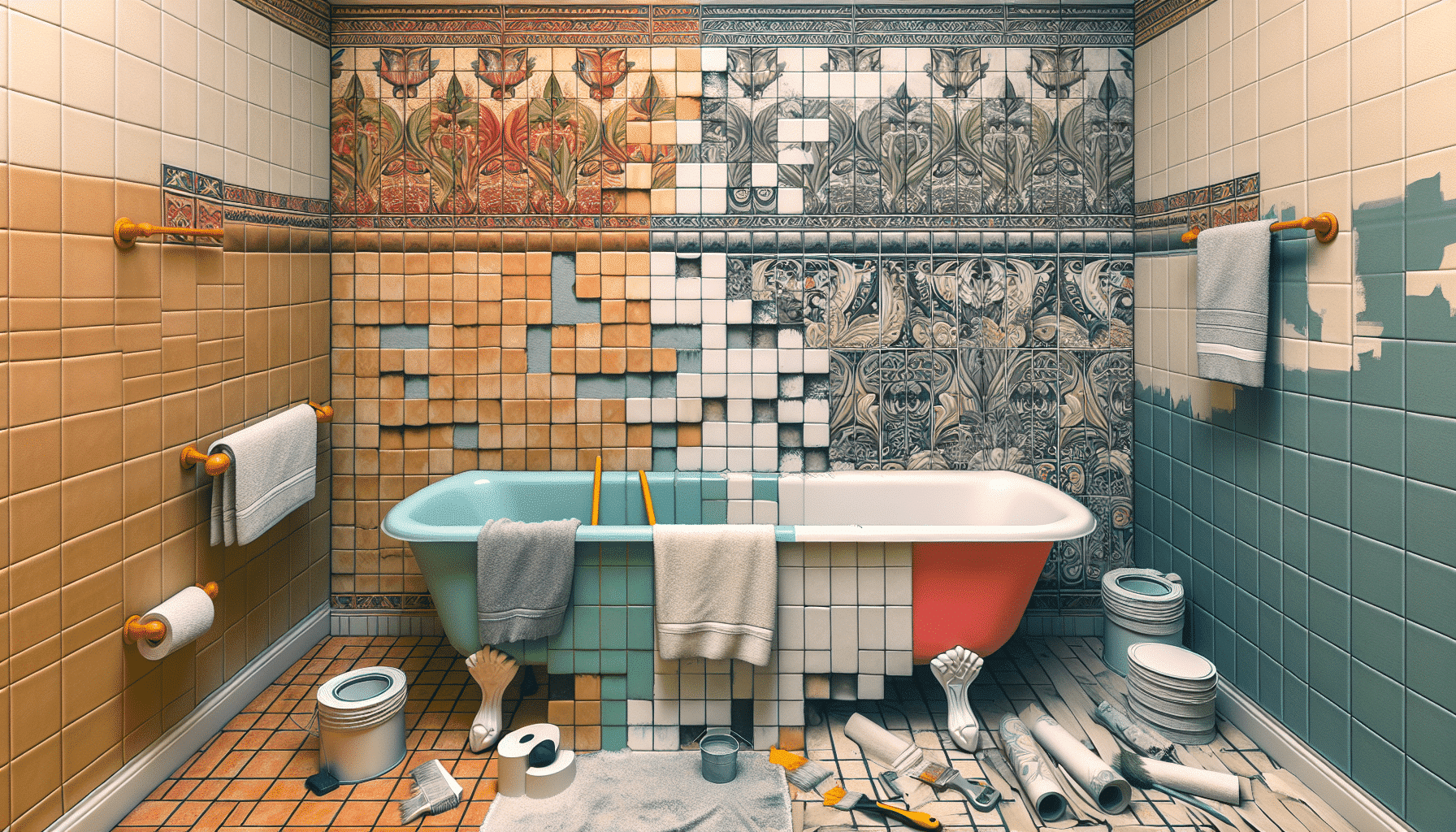 Renueva tu Baño: Sustituye la Cenefa de Azulejos con Pintura y Papel Tapiz