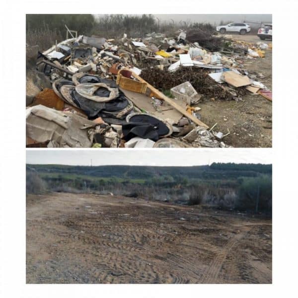 El Ayuntamiento retira 150 m³ de escombros de las orillas del río Tajo.