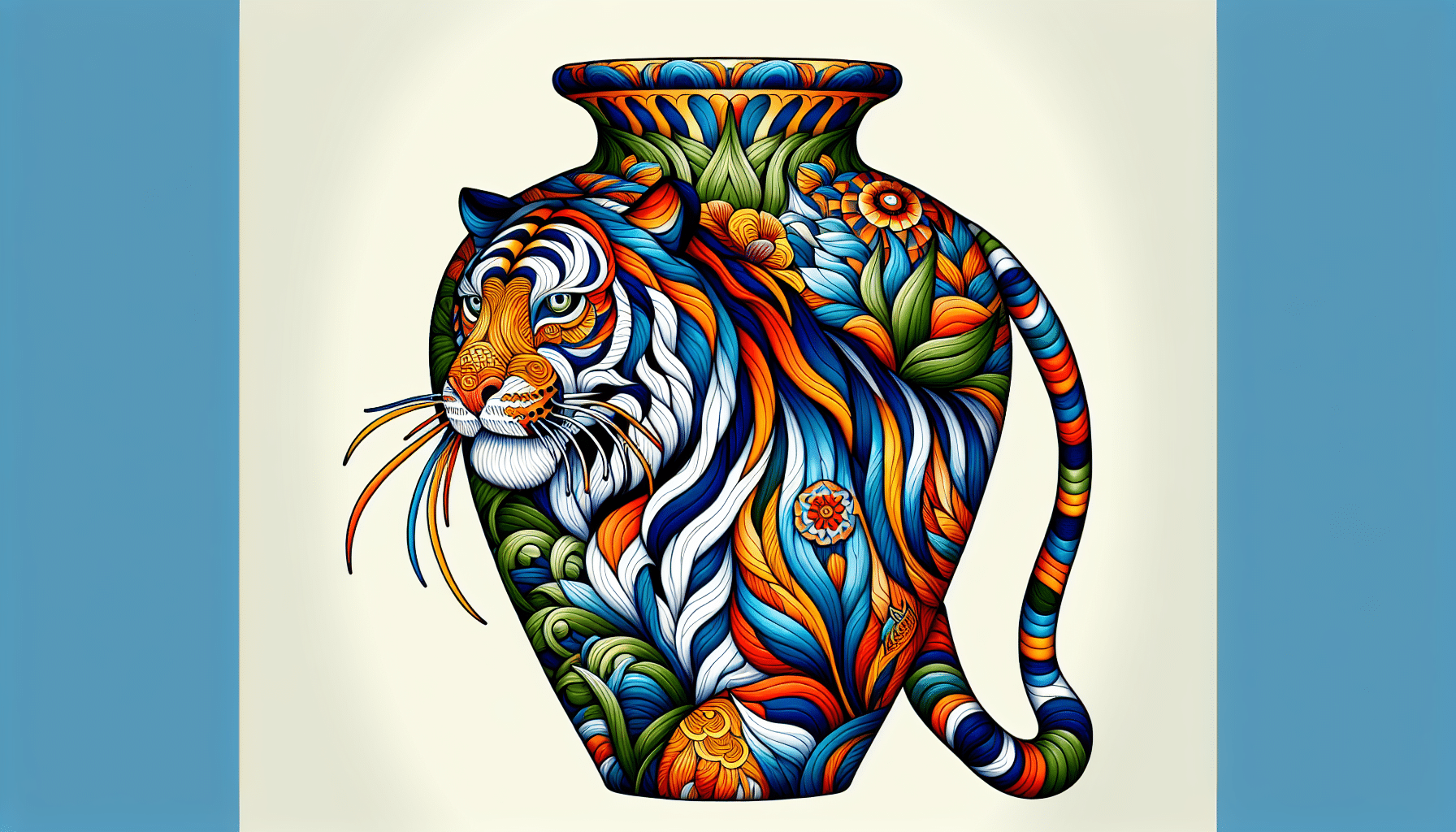 El Resurgir Creativo: Tiger Lanza Jarrón de Diseño Vibrante