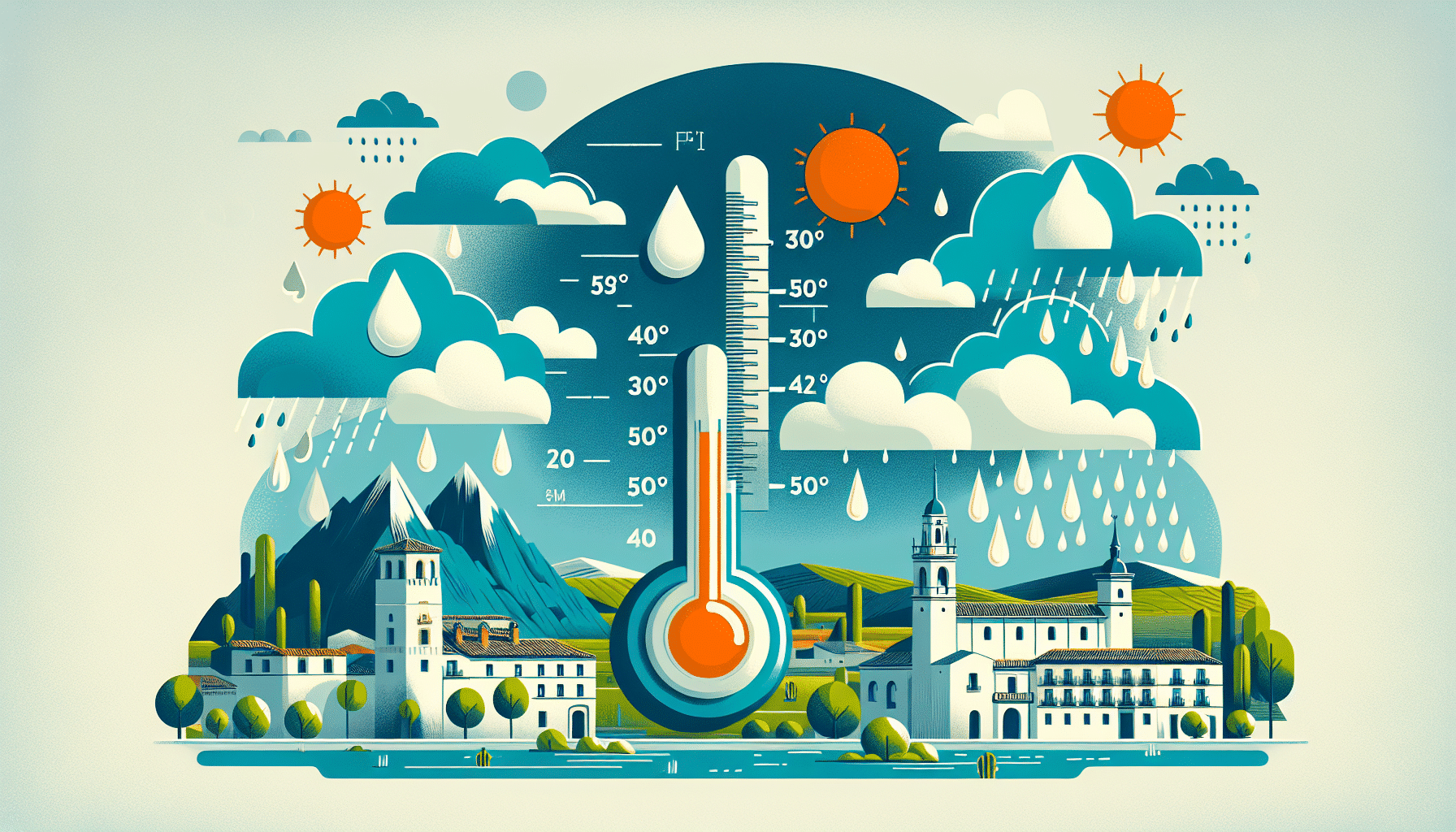 Pronóstico del tiempo para este viernes en Castilla-La Mancha: aumento de temperaturas y persistencia de las lluvias.