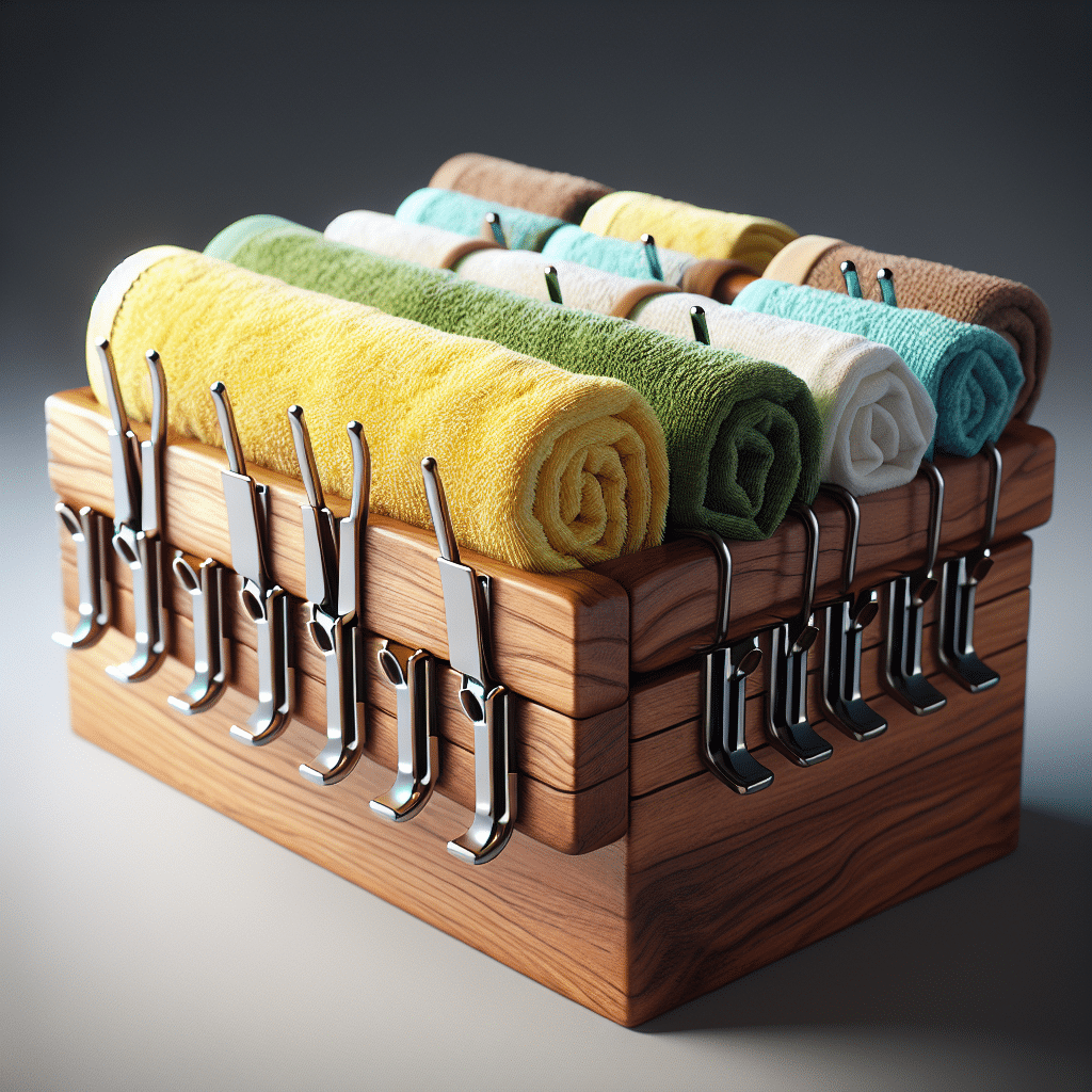 Solución ingeniosa: Organizador de Paños con Pinzas y Base de Madera