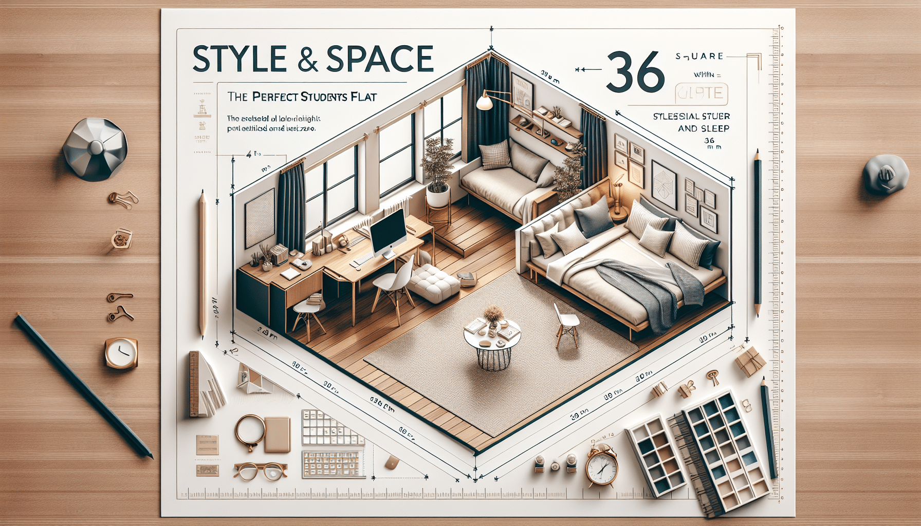 Vivienda Compacta: El Espacio Perfecto de 36 m² para Estudiantes