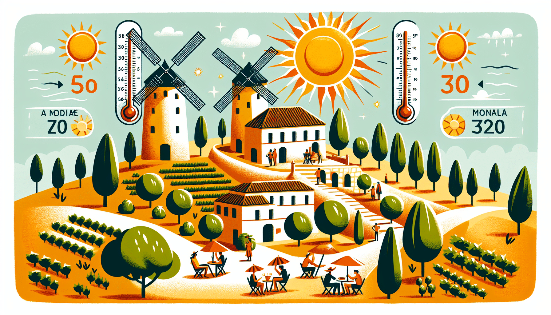 Pronóstico del tiempo para este lunes en Castilla-La Mancha: ascenso de las temperaturas máximas.