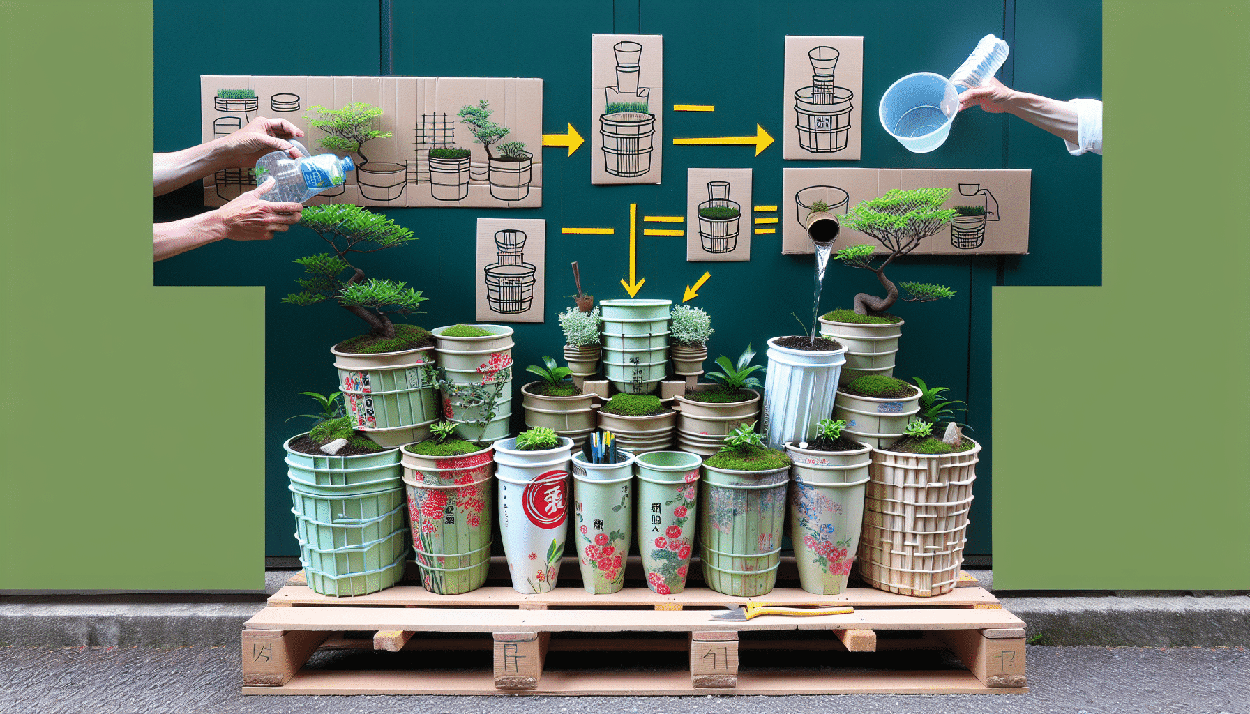 Transforma Envases Reciclados en Elegantes Maceteros de Inspiración Japonesa