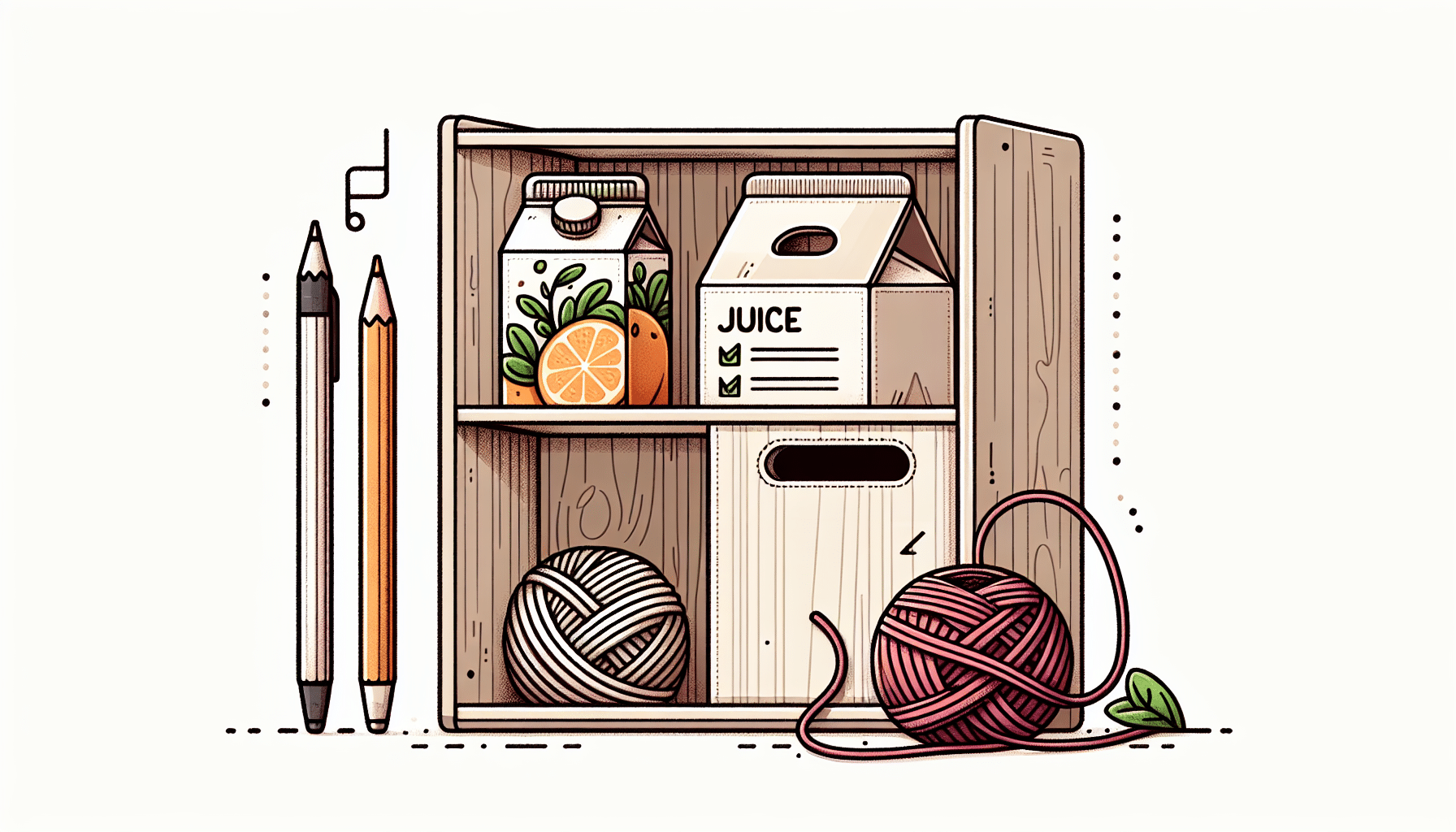 Transforma tu Despensa: Organizador Elegante con Caja de Zumo y Restos de Lana