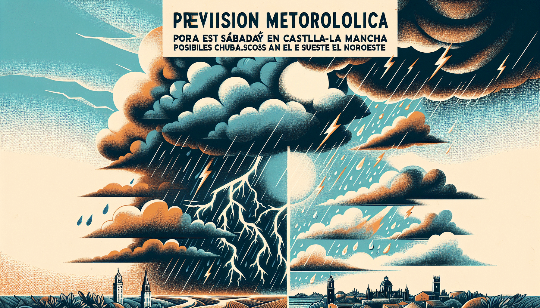 Pronóstico del tiempo para este sábado en Castilla-La Mancha: posibles lluvias y tormentas en el sureste y noroeste.
