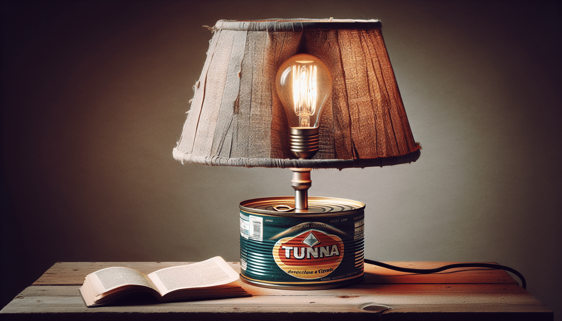 Crea una Lámpara Vintage con Materiales Reciclados: Lata de Atún y Sábanas Viejas
