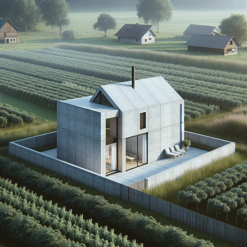 Casa Prefabricada de Hormigón: Elegancia Rural por 1000 €/m²