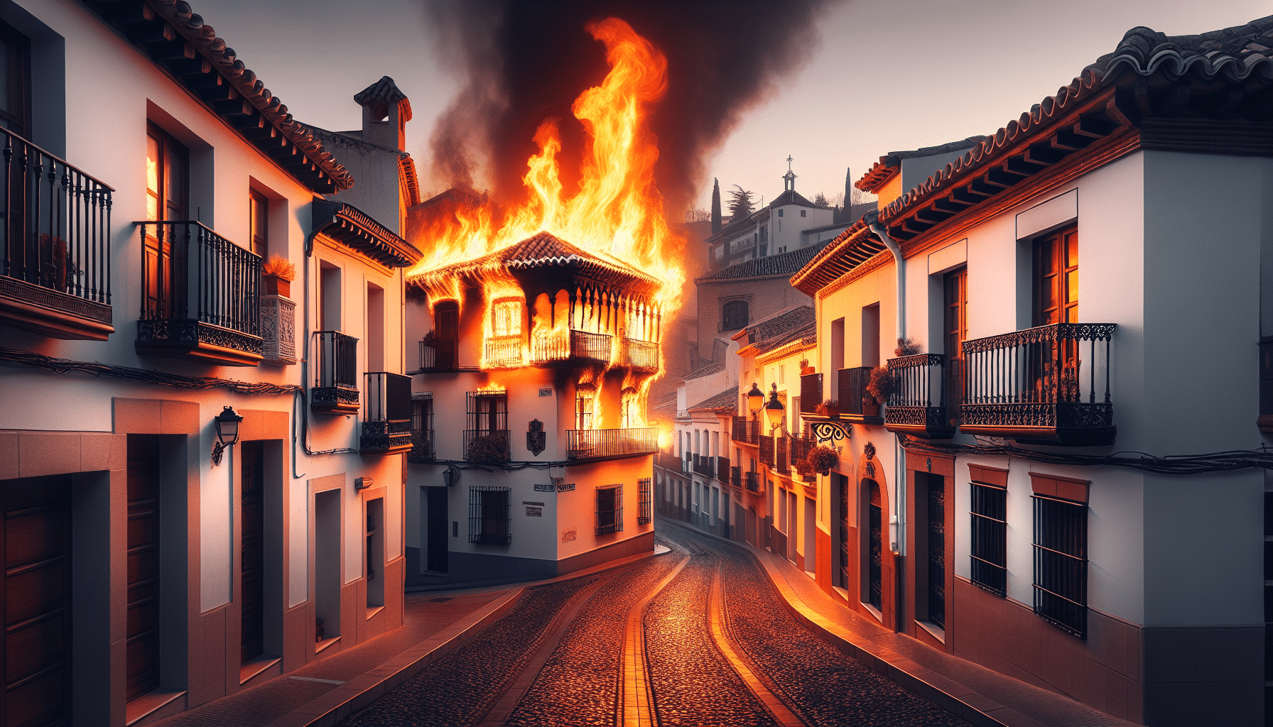 Incendio consume una vivienda en la calle Zarzuela de Toledo