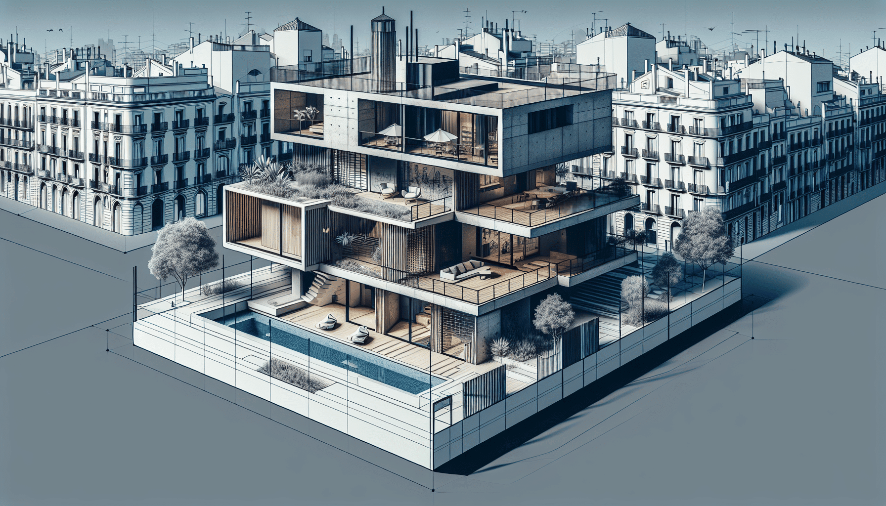 Casa VP: Armonía entre Privacidad y Vida Urbana en Barcelona