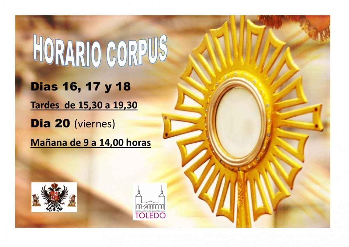 Horario de la Biblioteca para la Semana del Corpus