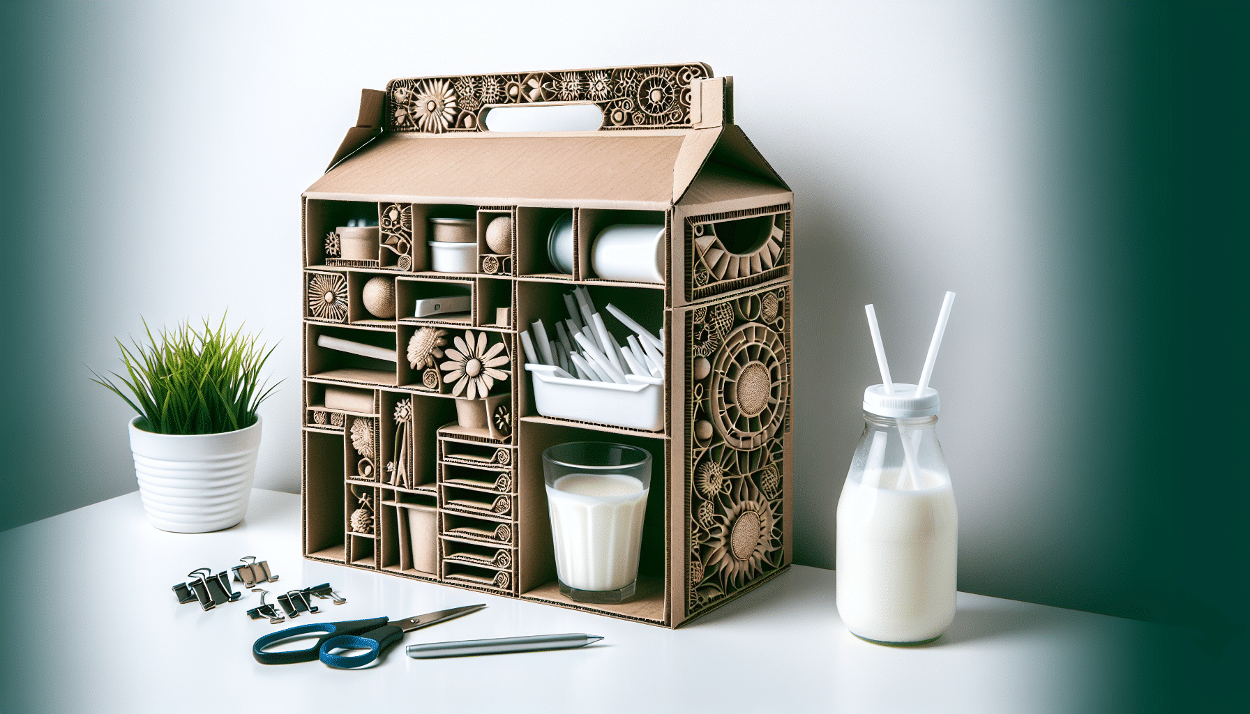 Transforma tu Espacio: Organizador Innovador con Cajas de Leche Reutilizadas