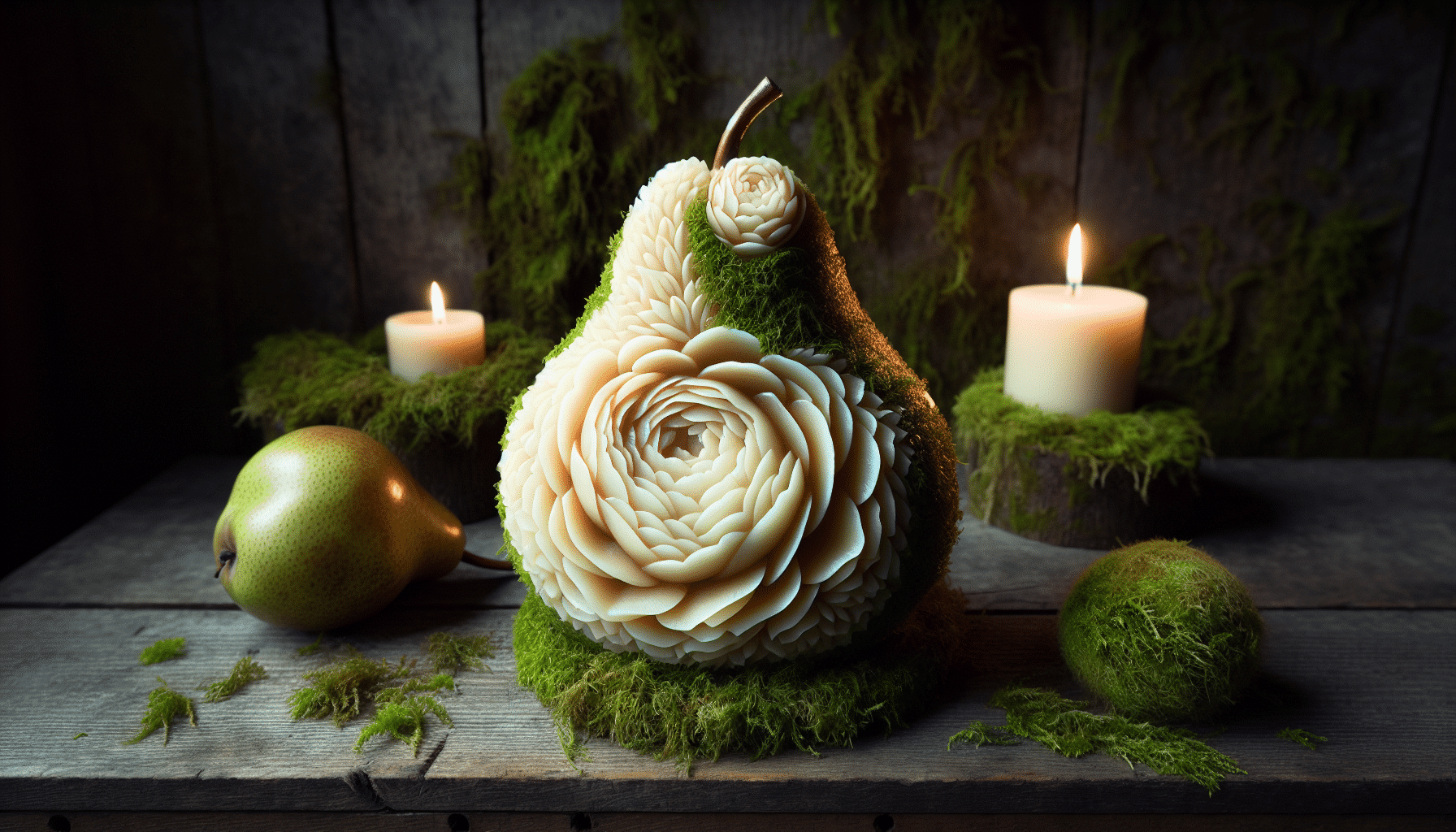 escribe un titulo nuevo con esta informacion Renovación Aromática: La Vela de Peonía, Pera y Musgo que Transformará tu Espacio