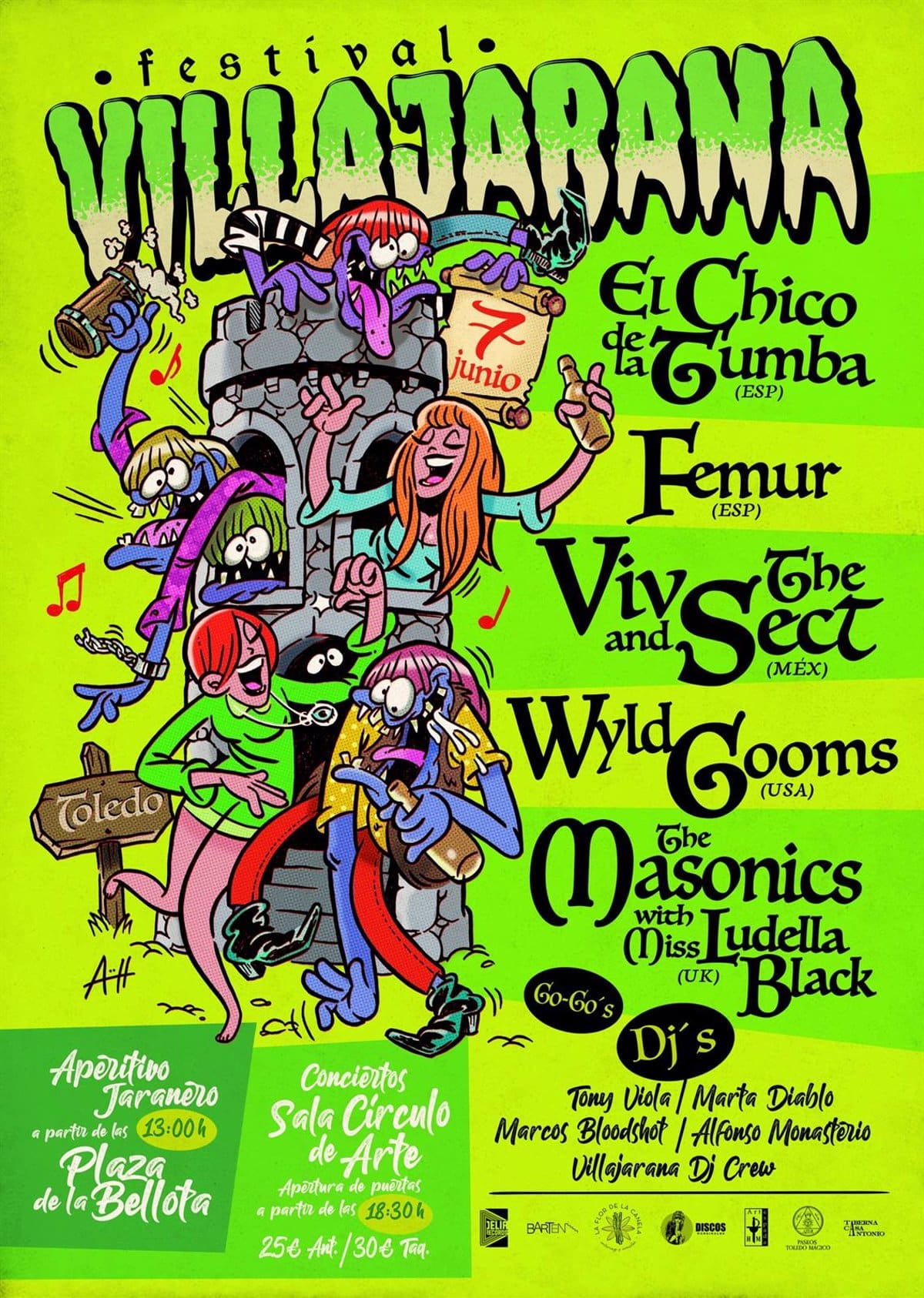 Toledo se convertirá nuevamente en Villajarana el 7 de junio con El Chico de la Tumba, Femur, Viv & The Sect, Wyld Gooms y The Masonic.