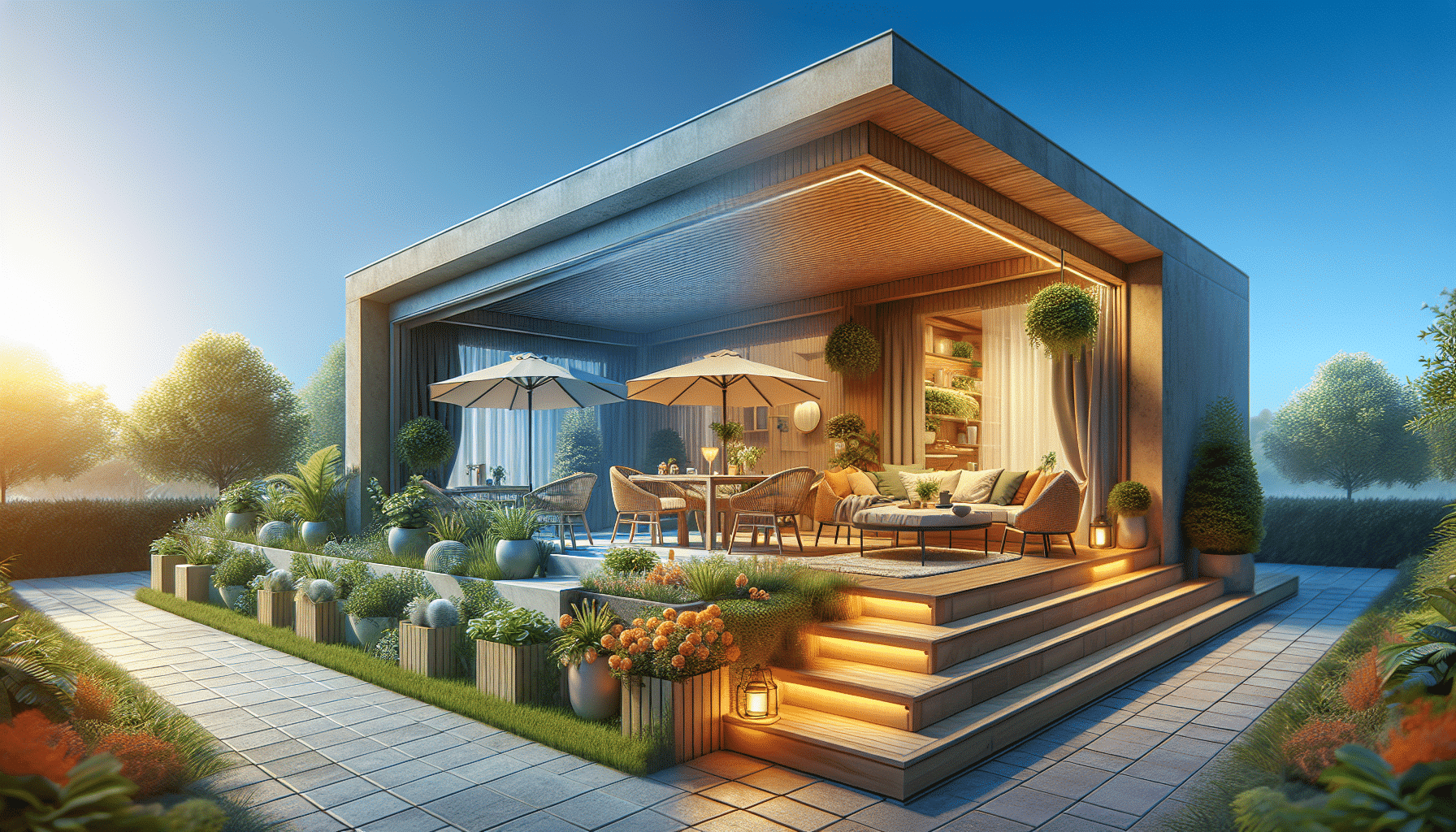 Transformación de la Terraza: Creando el Espacio Estelar de una Vivienda Prefabricada