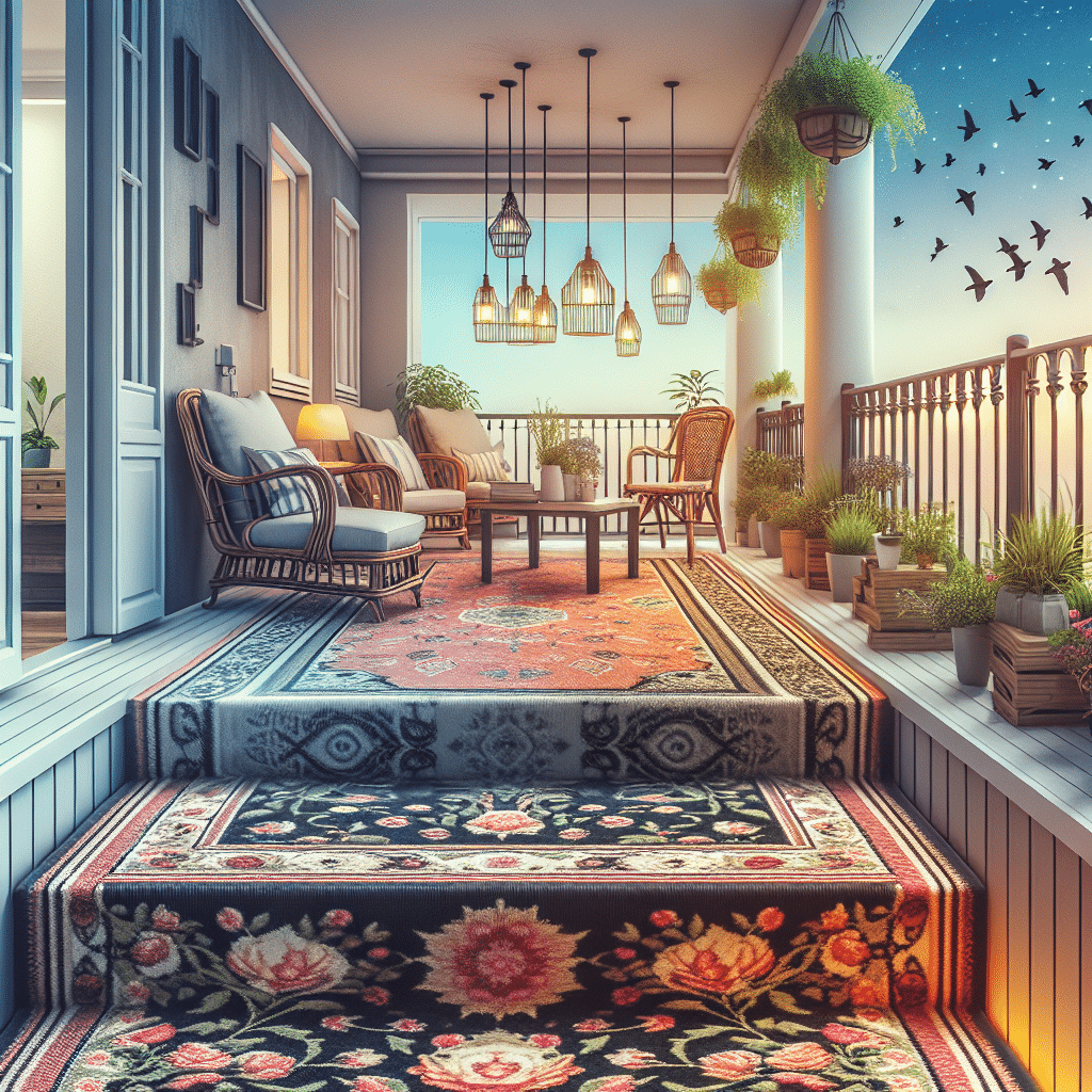 De Espacio Olvidado a Rincón Encantador: Renovación de un Balcón Estrecho con Alfombra y Muebles Personalizados