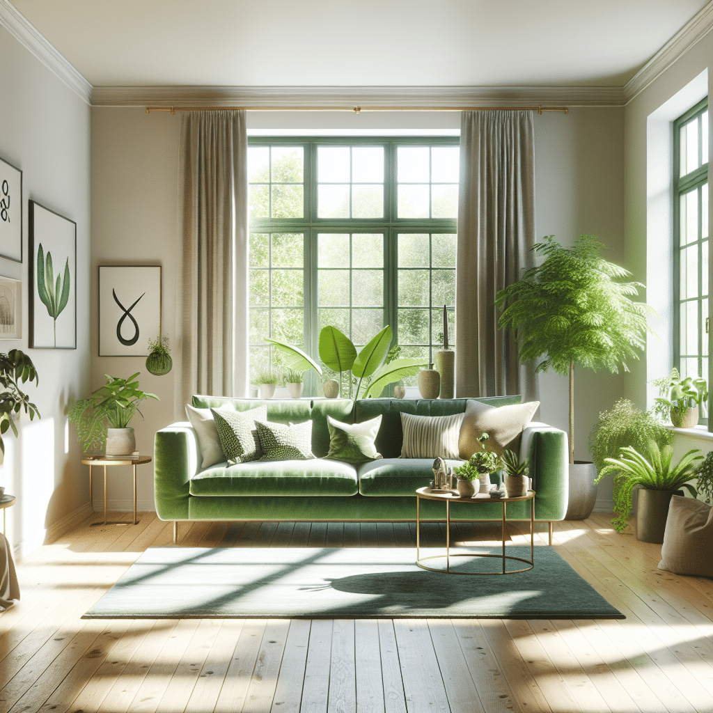 Sofá Verde y Naturaleza: Transforma tu Salón Nórdico en un Espacio Irresistible