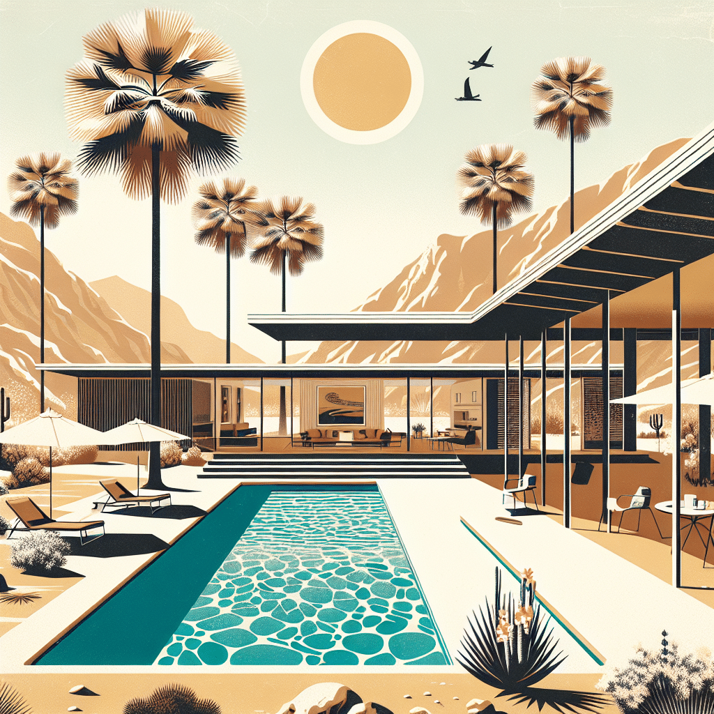 Retiro Mid-Century Modern: El Oásis de Verano en Palm Springs