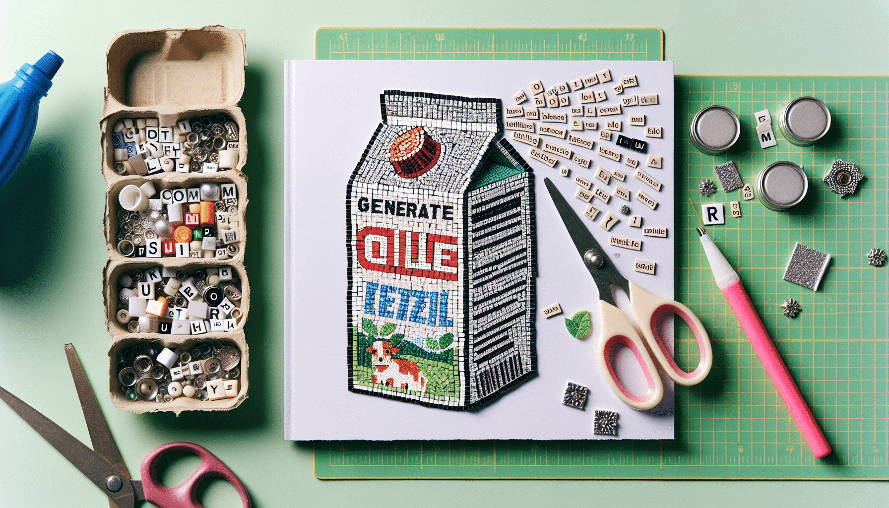 Decora con Estilo Vintage: Transforma un Cartón de Leche con Mosaico Adhesivo