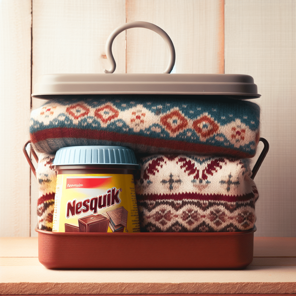 Crea un Organizador Práctico con un Bote de Nesquik y un Jersey Viejo