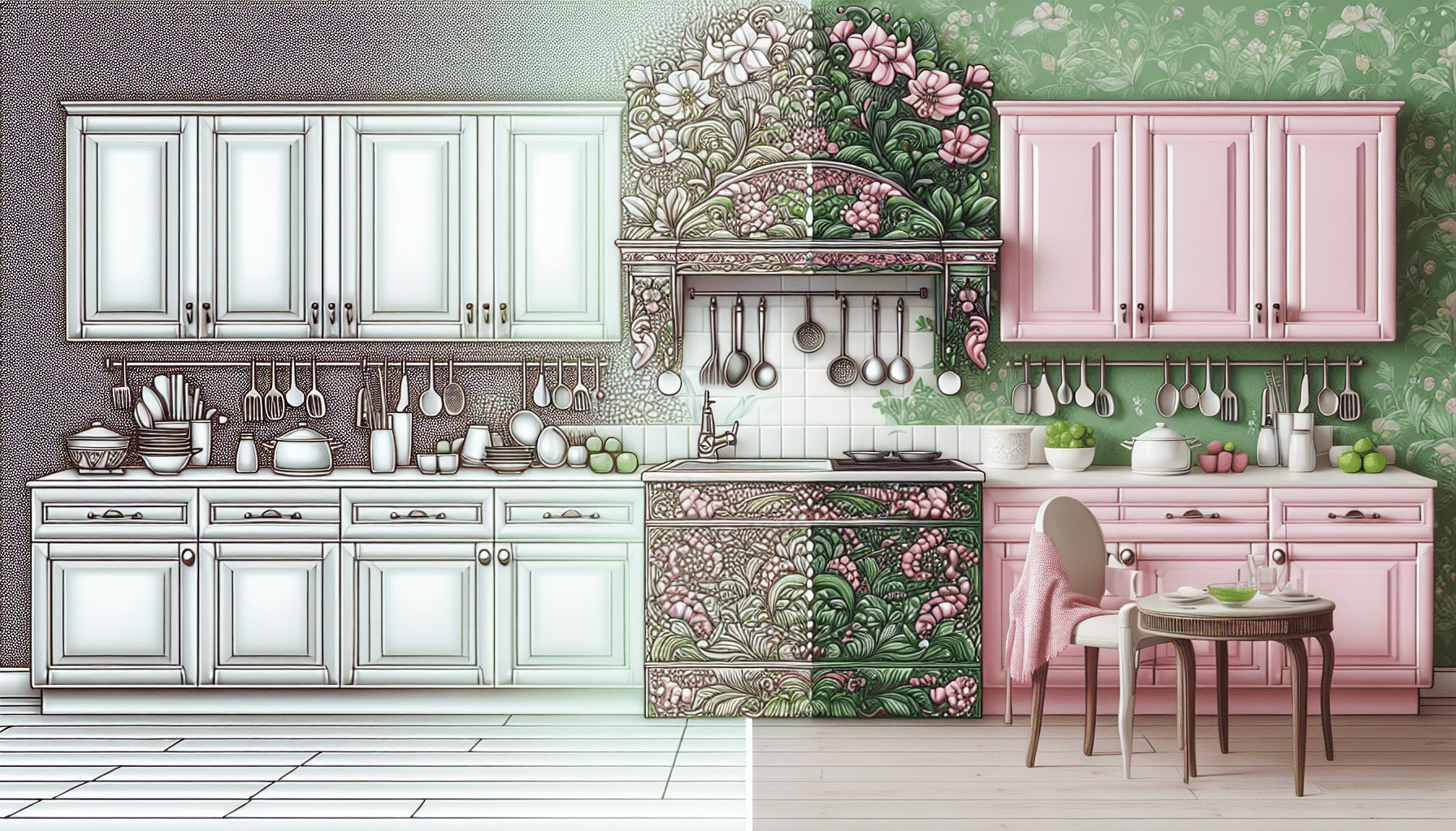 De la Simplicidad Blanca a la Elegancia del Verde y Rosa