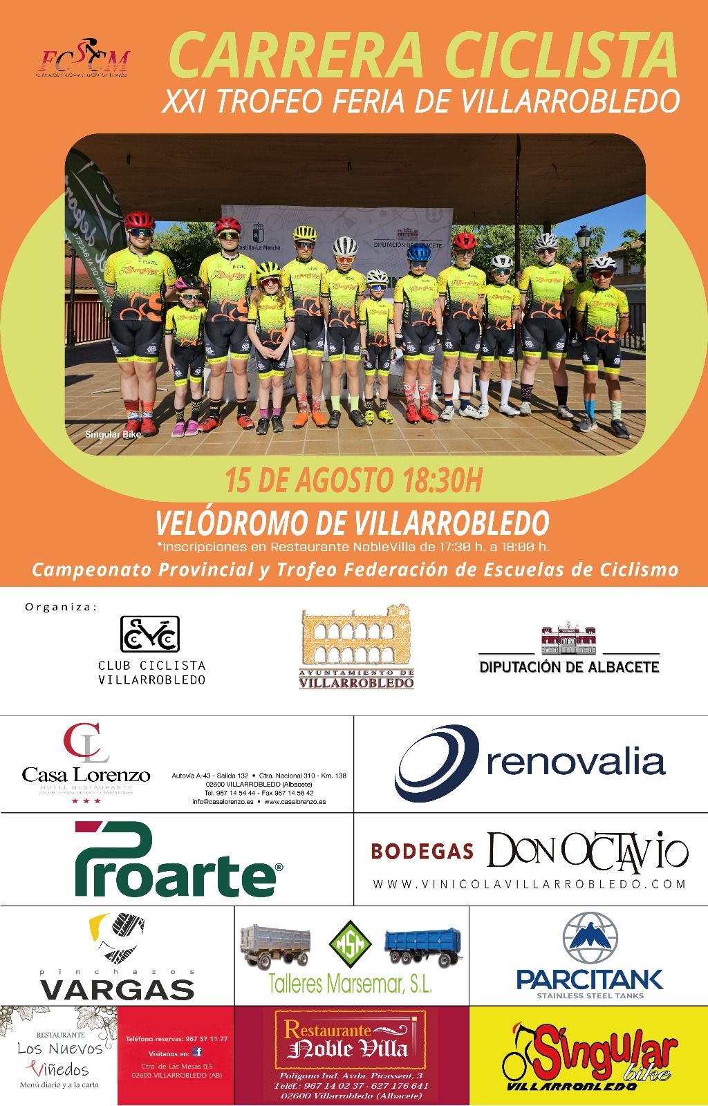 El ciclismo base regresa a la pista en el XXI Trofeo Feria de Villarrobledo