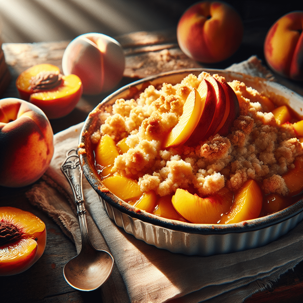 Delicia de Melocotones: Crumble Clásico Americano de Temporada